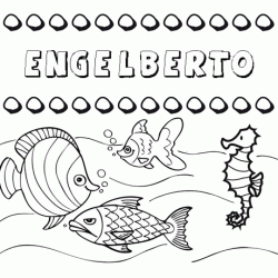 Dibujos de los nombres. Nombre Engelberto para pintar, colorear e imprimir