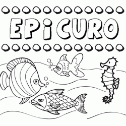 Dibujos de los nombres. Nombre Epicuro para pintar, colorear e imprimir