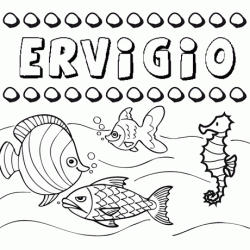 Dibujos de los nombres. Nombre Ervigio para pintar, colorear e imprimir