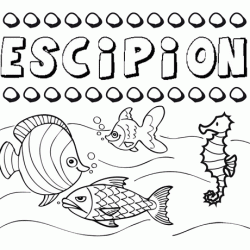 Dibujos de los nombres. Nombre Escipión para pintar, colorear e imprimir