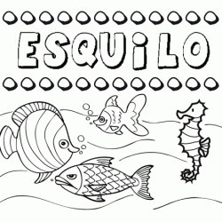 Dibujos de los nombres. Nombre Esquilo para pintar, colorear e imprimir