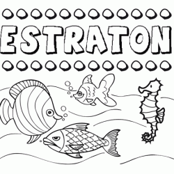 Dibujos de los nombres. Nombre Estratón para pintar, colorear e imprimir