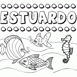 Dibujos de los nombres. Nombre Estuardo para pintar, colorear e imprimir