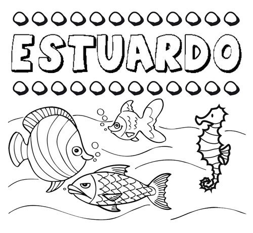 Dibujos de los nombres. Nombre Estuardo para pintar, colorear e imprimir
