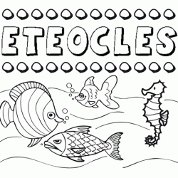 Dibujos de los nombres. Nombre Eteocles para pintar, colorear e imprimir
