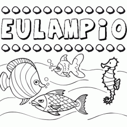 Dibujos de los nombres. Nombre Eulampio para pintar, colorear e imprimir