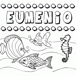 Dibujos de los nombres. Nombre Eumenio para pintar, colorear e imprimir
