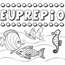 Dibujos de los nombres. Nombre Euprepio para pintar, colorear e imprimir