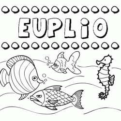 Dibujos de los nombres. Nombre Euplio para pintar, colorear e imprimir