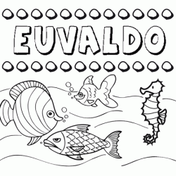 Dibujos de los nombres. Nombre Euvaldo para pintar, colorear e imprimir