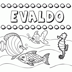 Dibujos de los nombres. Nombre Evaldo para pintar, colorear e imprimir