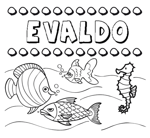 Dibujos de los nombres. Nombre Evaldo para pintar, colorear e imprimir