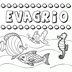 Dibujos de los nombres. Nombre Evagrio para pintar, colorear e imprimir