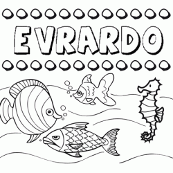 Dibujos de los nombres. Nombre Evrardo para pintar, colorear e imprimir