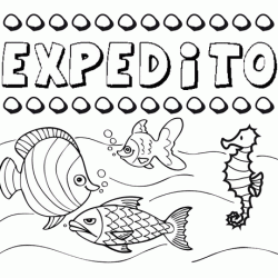 Dibujos de los nombres. Nombre Expedito para pintar, colorear e imprimir