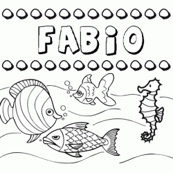 Dibujos de los nombres. Nombre Fabio para pintar, colorear e imprimir
