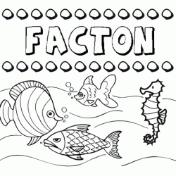 Dibujos de los nombres. Nombre Factón para pintar, colorear e imprimir