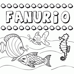 Dibujos de los nombres. Nombre Fanurio para pintar, colorear e imprimir