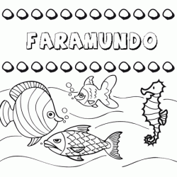 Dibujos de los nombres. Nombre Faramundo para pintar, colorear e imprimir