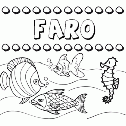 Dibujos de los nombres. Nombre Faro para pintar, colorear e imprimir