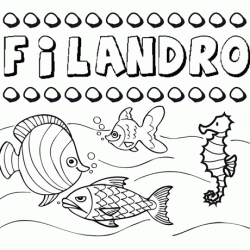 Dibujos de los nombres. Nombre Filandro para pintar, colorear e imprimir