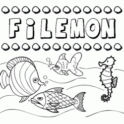 Dibujos de los nombres. Nombre Filemón para pintar, colorear e imprimir
