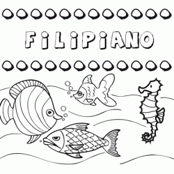 Dibujos de los nombres. Nombre Filipiano para pintar, colorear e imprimir