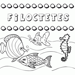 Dibujos de los nombres. Nombre Filoctetes para pintar, colorear e imprimir