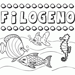 Dibujos de los nombres. Nombre Filógeno para pintar, colorear e imprimir
