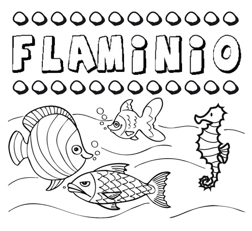 Dibujos de los nombres. Nombre Flaminio para pintar, colorear e imprimir