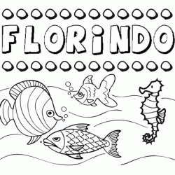 Dibujos de los nombres. Nombre Florindo para pintar, colorear e imprimir
