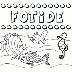 Dibujos de los nombres. Nombre Fotide para pintar, colorear e imprimir