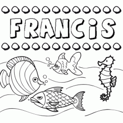 Dibujos de los nombres. Nombre Francis para pintar, colorear e imprimir