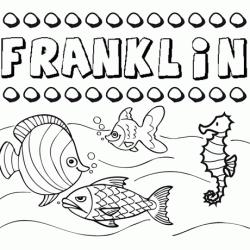 Dibujos de los nombres. Nombre Franklin para pintar, colorear e imprimir