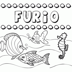 Dibujos de los nombres. Nombre Furio para pintar, colorear e imprimir