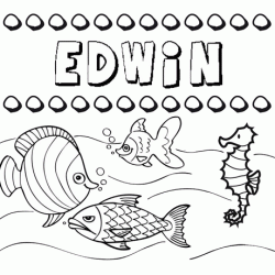 Dibujos de los nombres. Nombre Edwin para pintar, colorear e imprimir