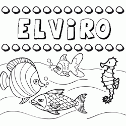 Dibujos de los nombres. Nombre Elviro para pintar, colorear e imprimir