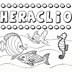 Dibujos de los nombres. Nombre Heraclio para pintar, colorear e imprimir
