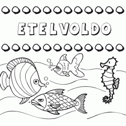 Dibujos de los nombres. Nombre Etelvoldo para pintar, colorear e imprimir