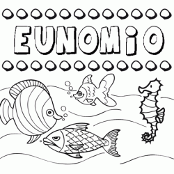 Dibujos de los nombres. Nombre Eunomio para pintar, colorear e imprimir