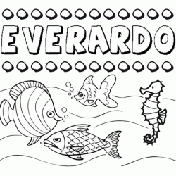 Dibujos de los nombres. Nombre Everardo para pintar, colorear e imprimir