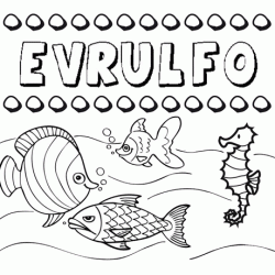 Dibujos de los nombres. Nombre Evrulfo para pintar, colorear e imprimir