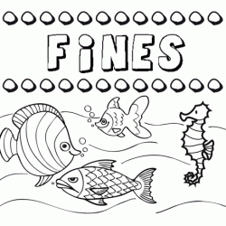 Dibujos de los nombres. Nombre Fines para pintar, colorear e imprimir