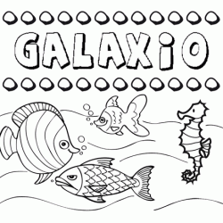 Dibujos de los nombres. Nombre Galaxio para pintar, colorear e imprimir