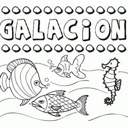 Dibujos de los nombres. Nombre Galación para pintar, colorear e imprimir