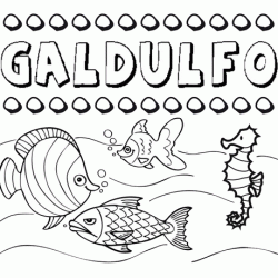 Dibujos de los nombres. Nombre Galdulfo para pintar, colorear e imprimir