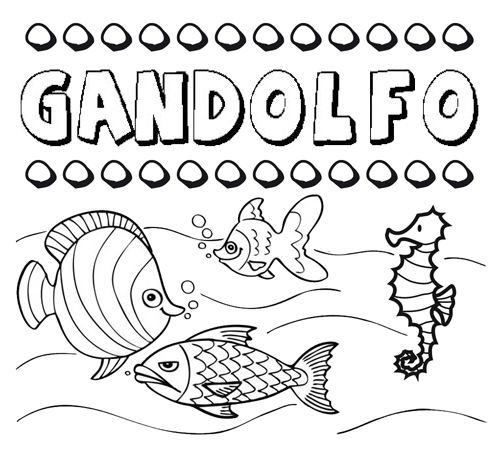 Dibujos de los nombres. Nombre Gandolfo para pintar, colorear e imprimir