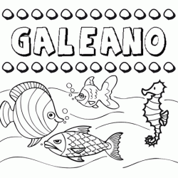 Dibujos de los nombres. Nombre Galeano para pintar, colorear e imprimir