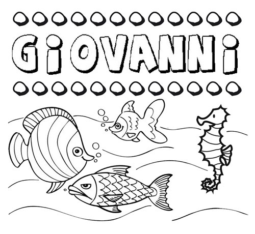 Dibujos de los nombres. Nombre Giovanni para pintar, colorear e imprimir
