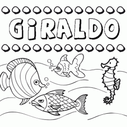 Dibujos de los nombres. Nombre Giraldo para pintar, colorear e imprimir